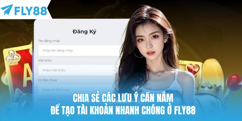 Chia sẻ các lưu ý cần nắm để tạo tài khoản nhanh chóng ở Fly88
